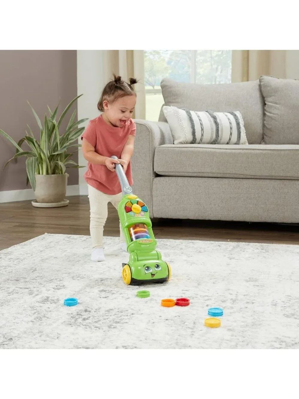 Kids' Educational Vacuum Toy - Leap and Count Fun, Green Learning Playset